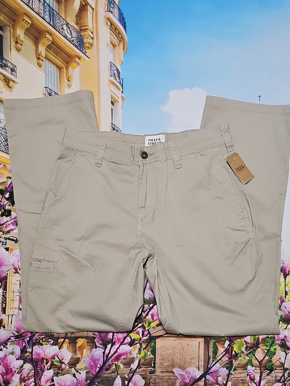 Field & Stream Beige Chino Khaki Pants‎ Utility NWT 32x32
